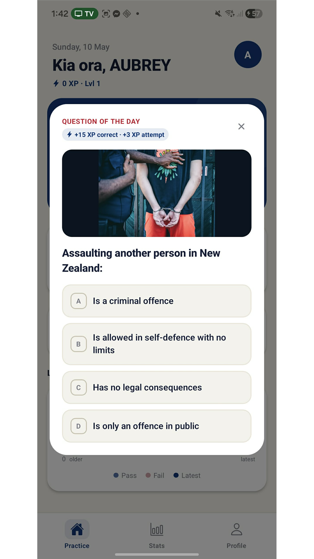 NZ Citizenship Quiz app screenshot
